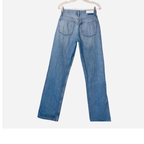 Re/Done Distressed Jeans Size 25 US 90s High Rise Loose in Worn Blue - Picture 4 of 11